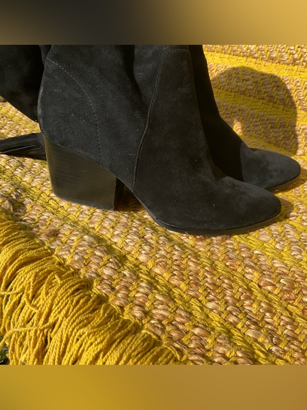 Vince Camuto Nestel Black Suede Knee High Boots Size 8 - Picture 8 of 11